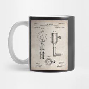 Light Bulb Patent - Edison Invention Industrial Design Art - Antique Mug